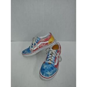 Vans Off The Wall Skating Rainbow Bright Color Tie Dye Shoes Juniors Size 5.5